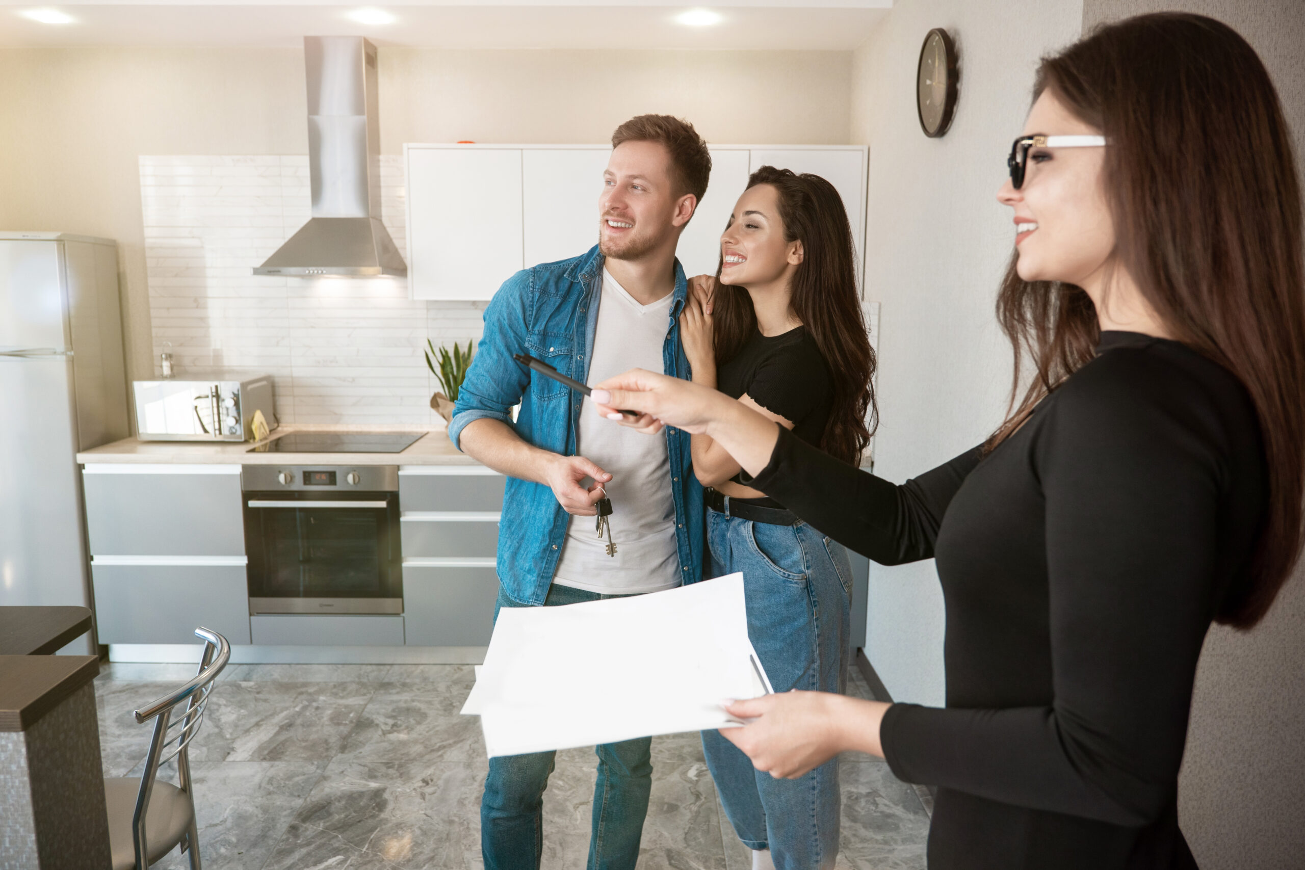 Property Manager Showing Home to Prospective Tenants